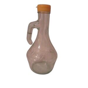 Olive Garden Vintage Green Glass Salad Dressing Bottle Decanter Jug